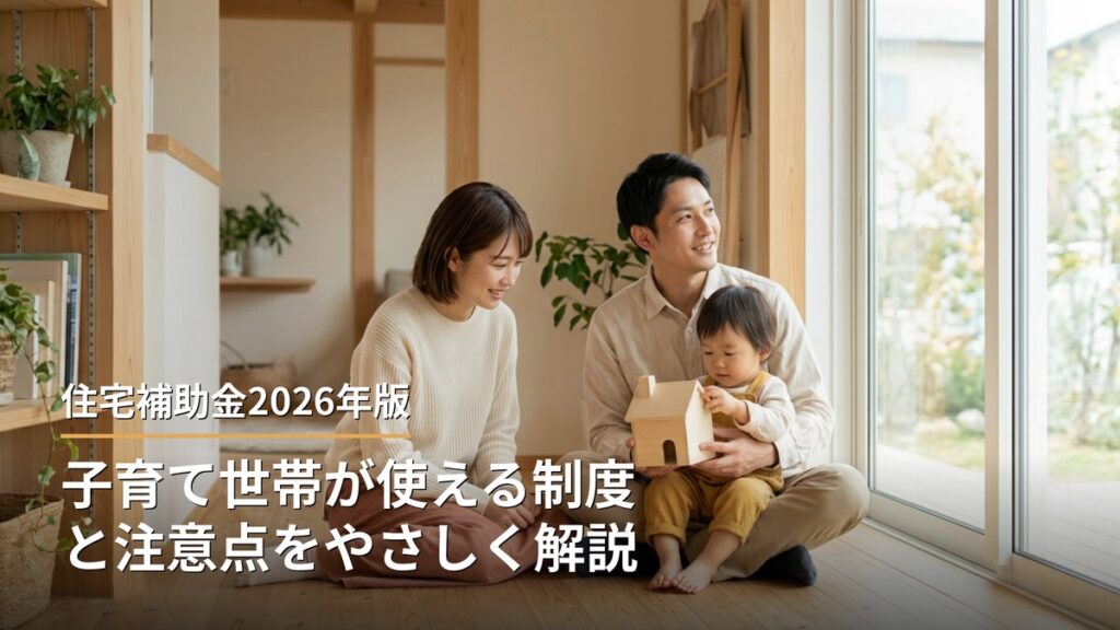 住宅補助金2026年版｜子育て世帯が使える制度と注意点をやさしく解説