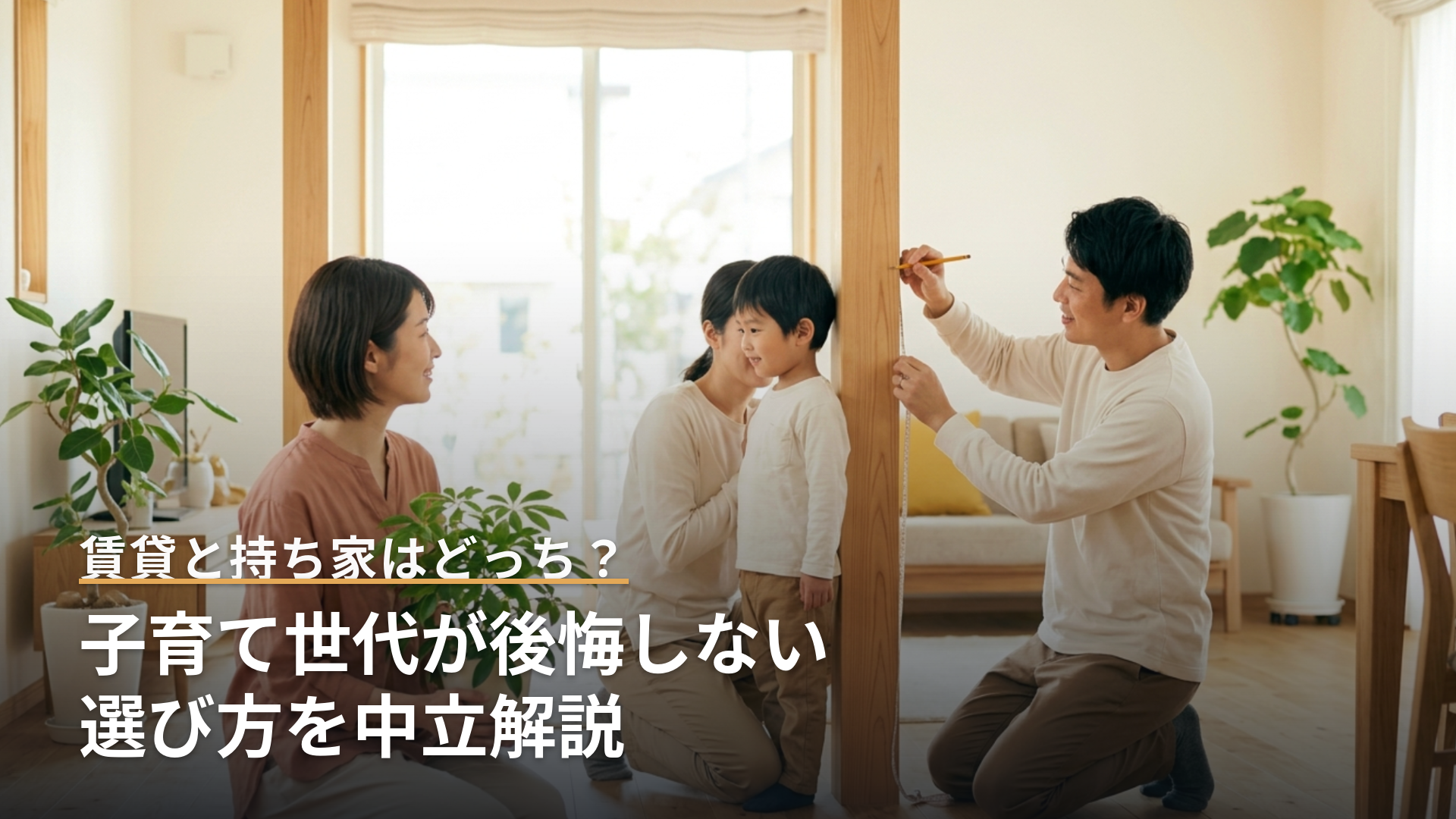賃貸と持ち家はどっち?子育て世代が後悔しない選び方を中立解説